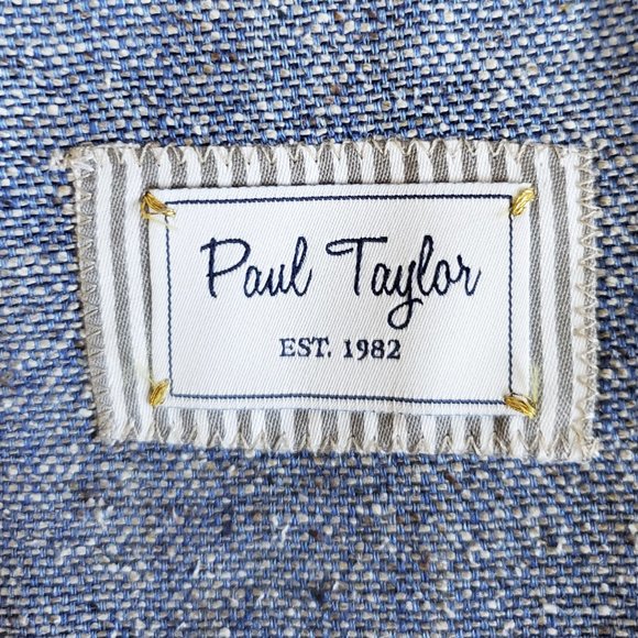 Paul Taylor Mens Linen Cotton Silk Blend Blue Heather Blazer Jacket Sprotscoat - Picture 4 of 14